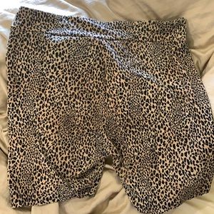 plus size cheetah print biker shorts